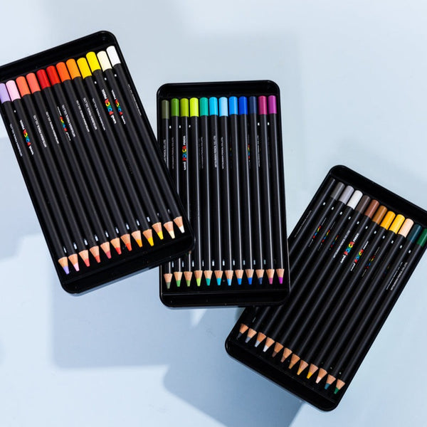 Lápices Multisuperficie Óleo Pastel uni-POSCA Pencil, Estuche de 36 Colores  - Librería IRBE Bolivia