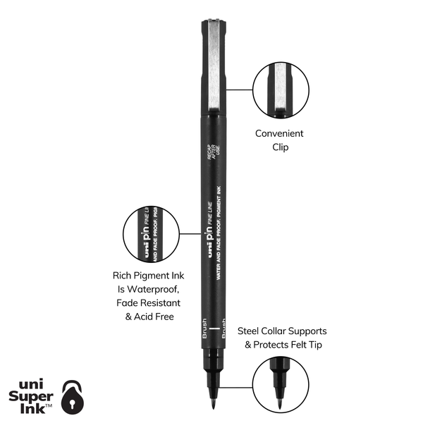 Uni-ball Draw and Sketch 8 piece Uni-pin fineliner drawing pens