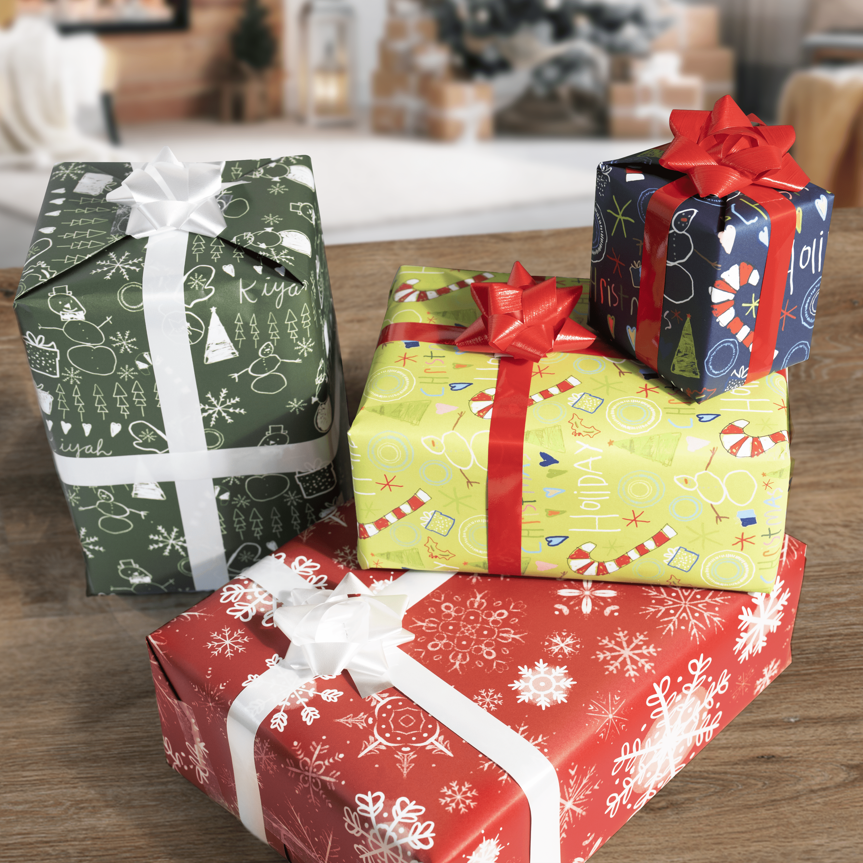 Uniquely Designed Holiday Wrapping Paper-Set 1