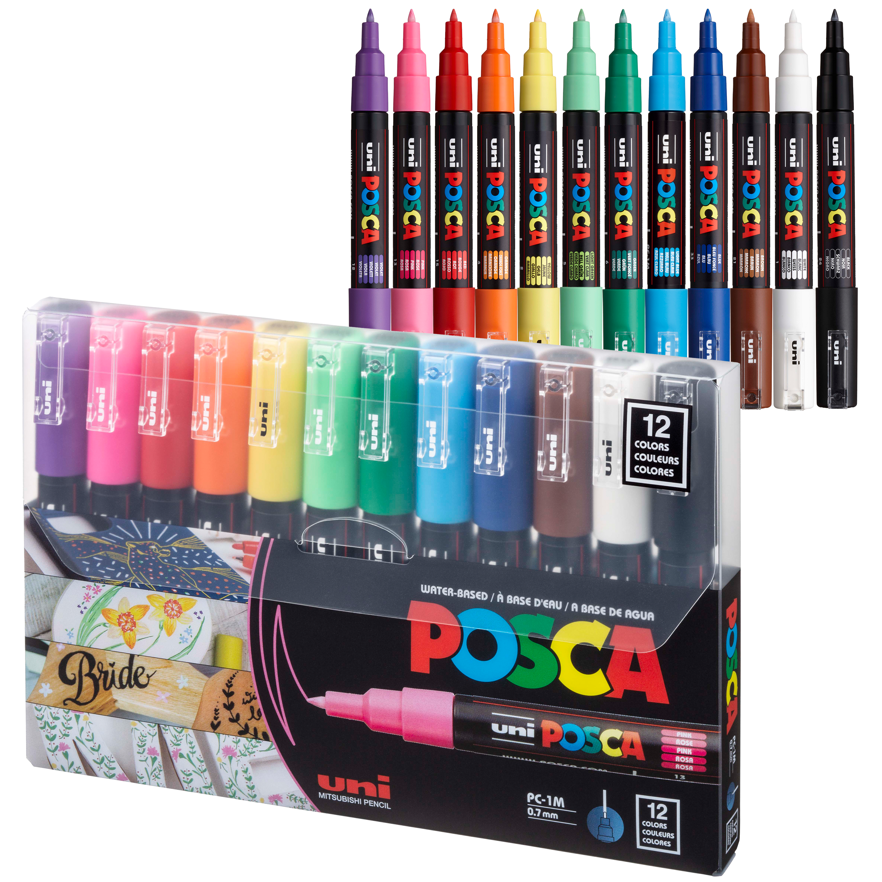 Uni Posca PC1M.24 Water-Based Paint Marker, Extra Fine Point