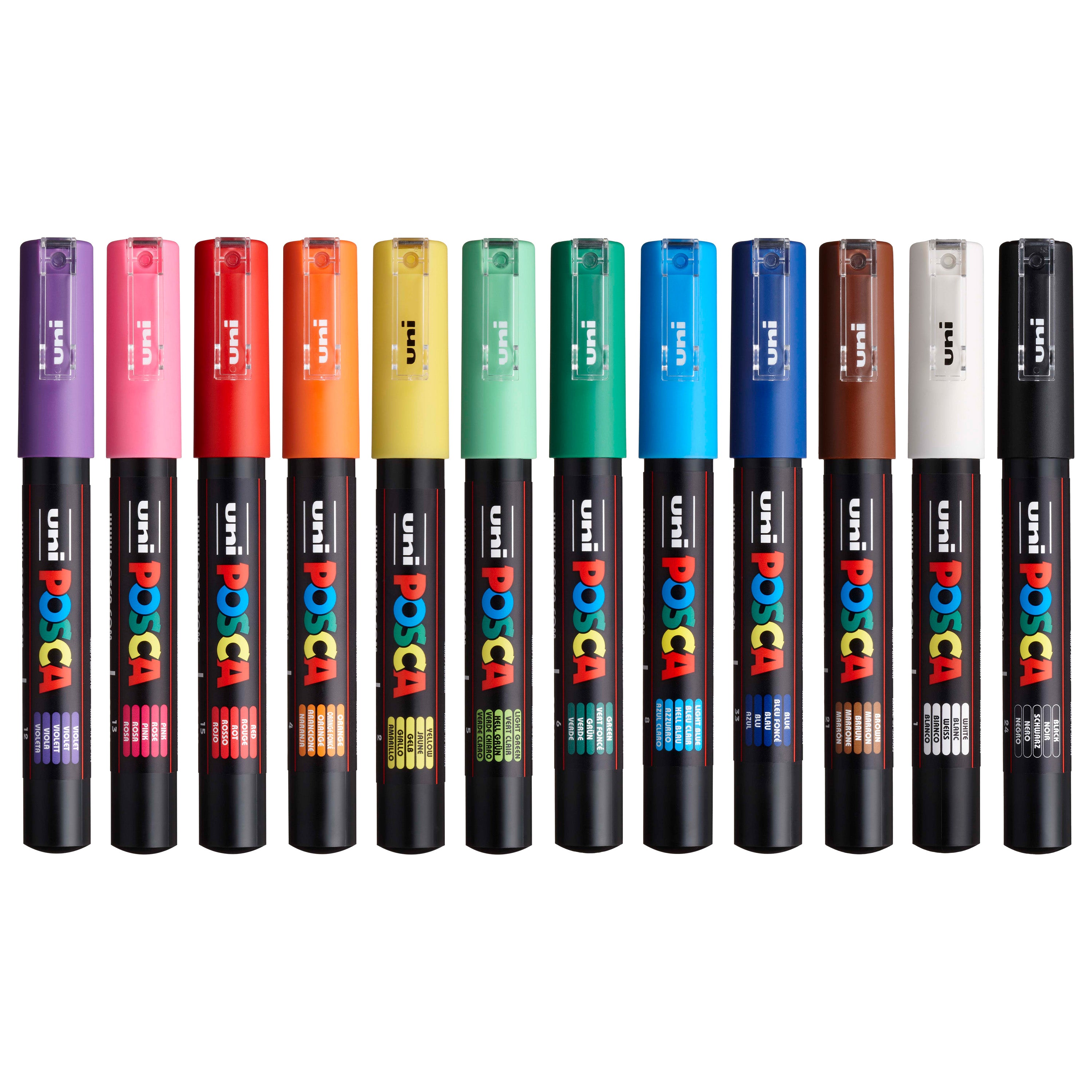 uni® POSCA® PC-1M, Water-Based Paint Markers (12 Pack)