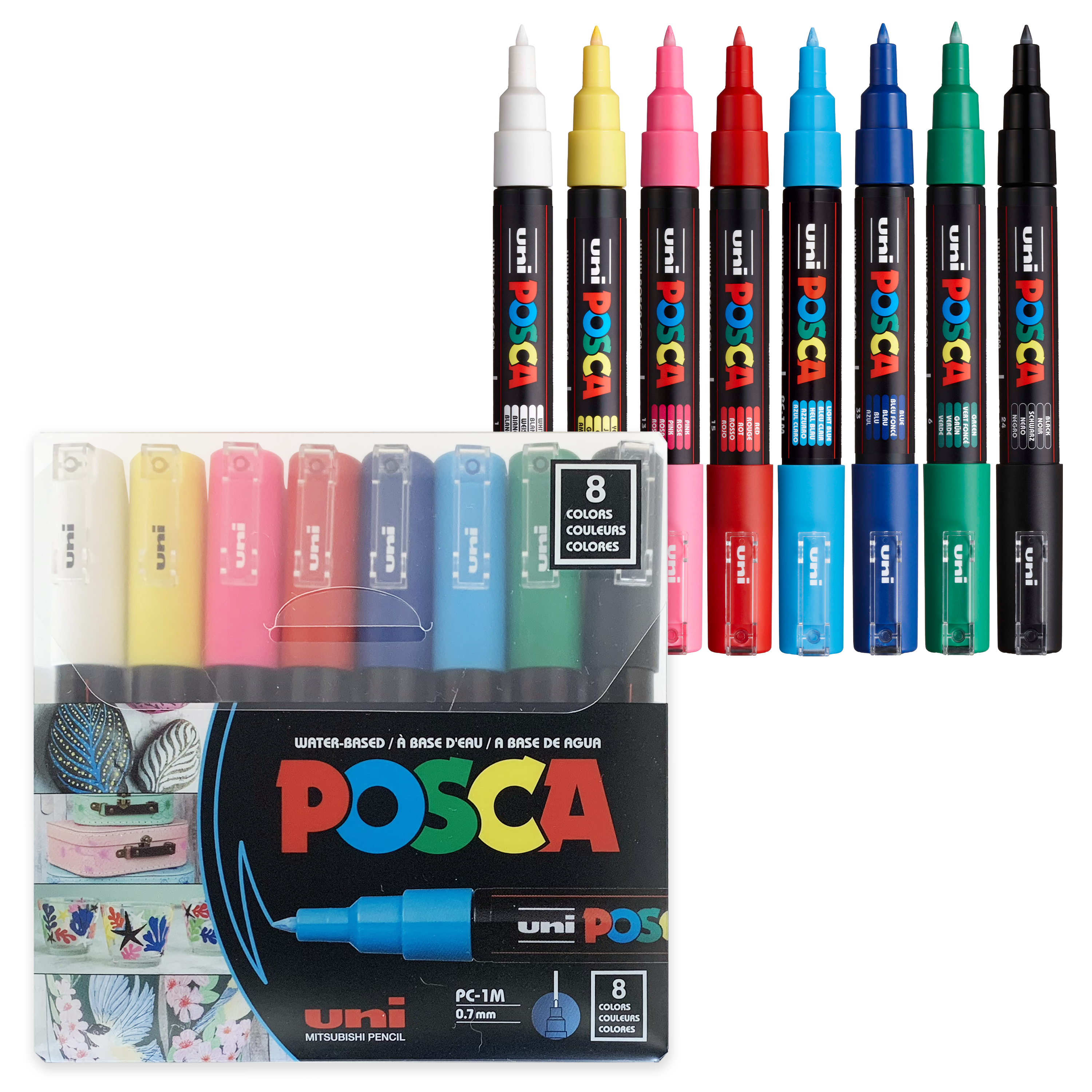 Uni Posca Paint Marker Art Pen Posca Case Set of 54 Assorted Colours