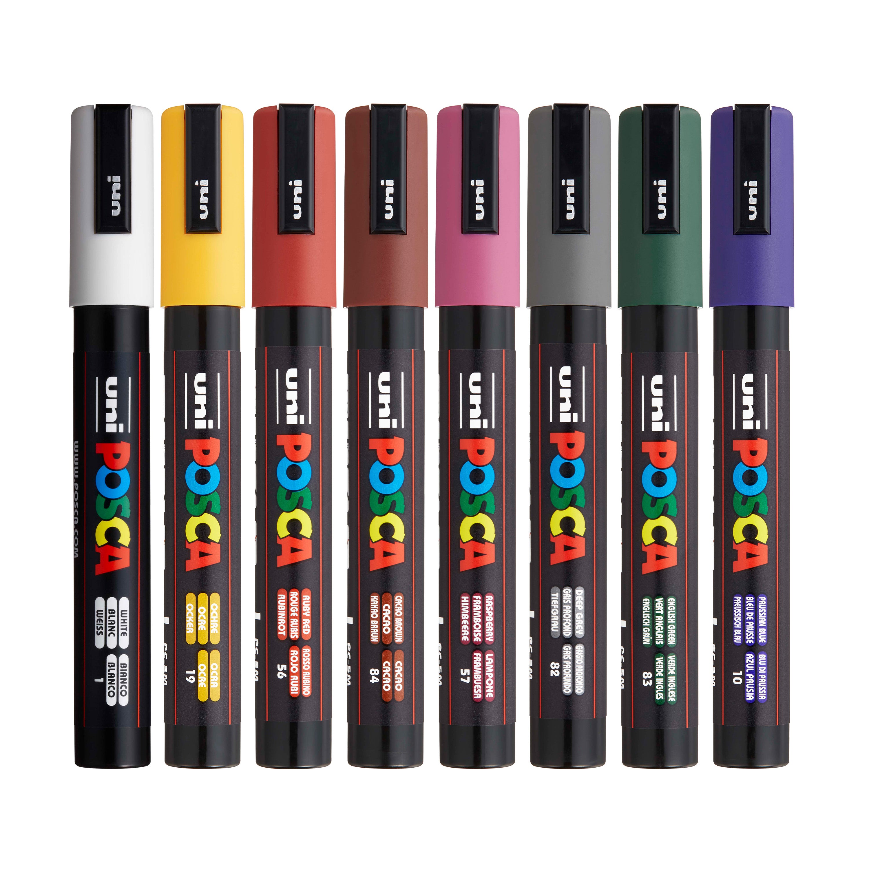 uni® POSCA® PC-5M, Dark Colors Water-Based Paint Markers (8 Pack)