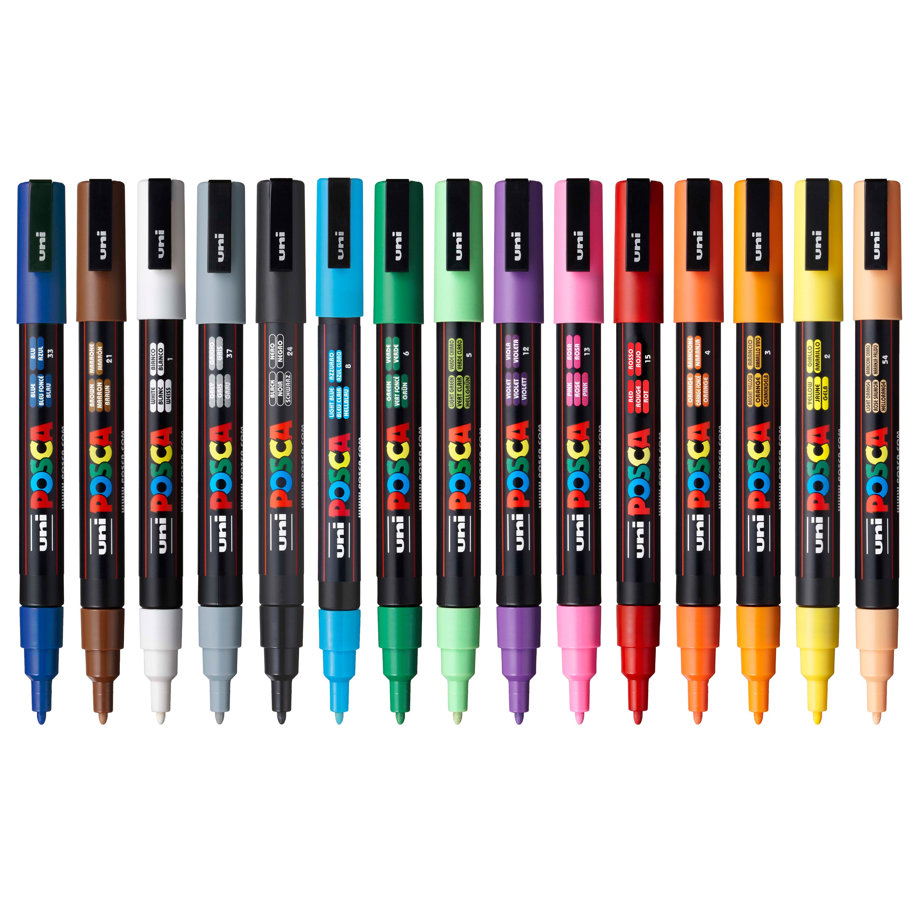 uni® POSCA® PC-3M, Water-Based Paint Markers (15 Pack)