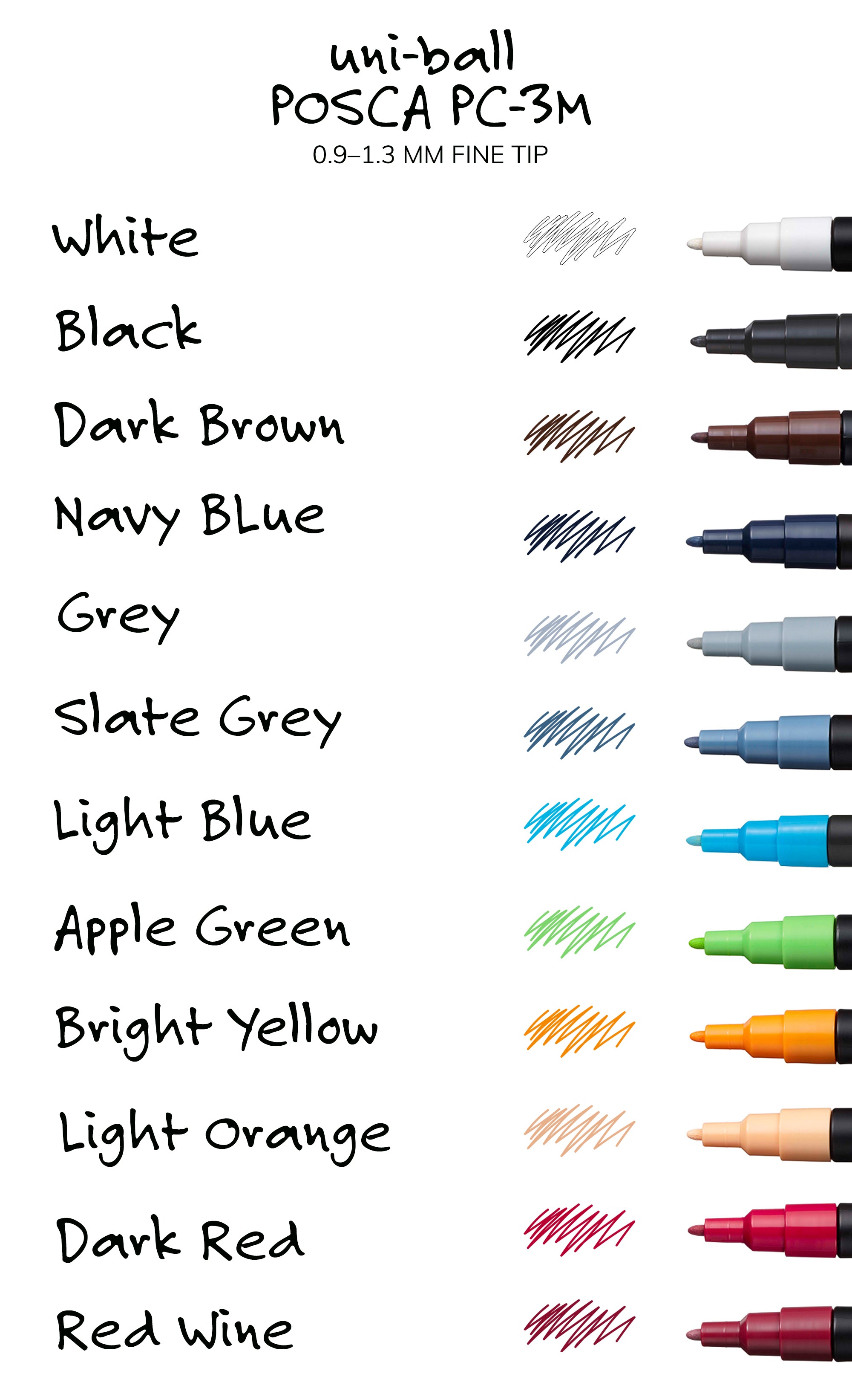 uni® POSCA® PC-3M, Water-Based Paint Markers (15 Pack)