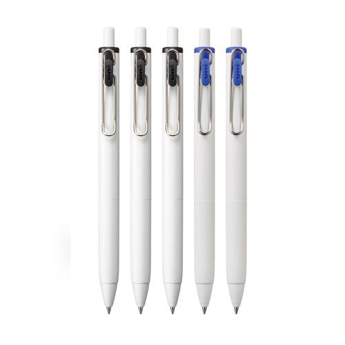 uniball™ one Retractable Gel Pens, Micro Point (0.5mm), Black & Blue Ink, 5 Pack