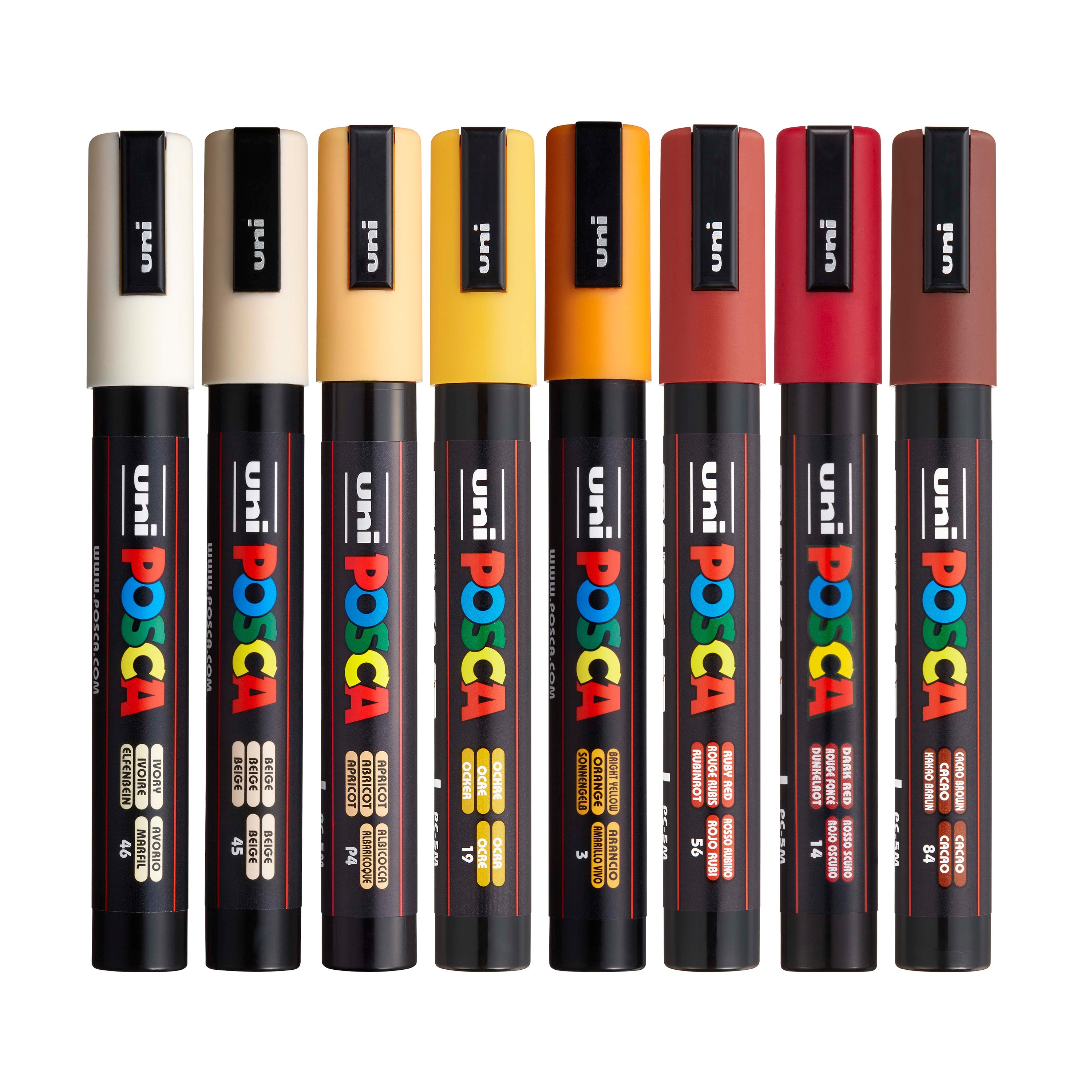 Uni Posca Paint Marker PC-5M Medium Bullet Monotone Set of 8