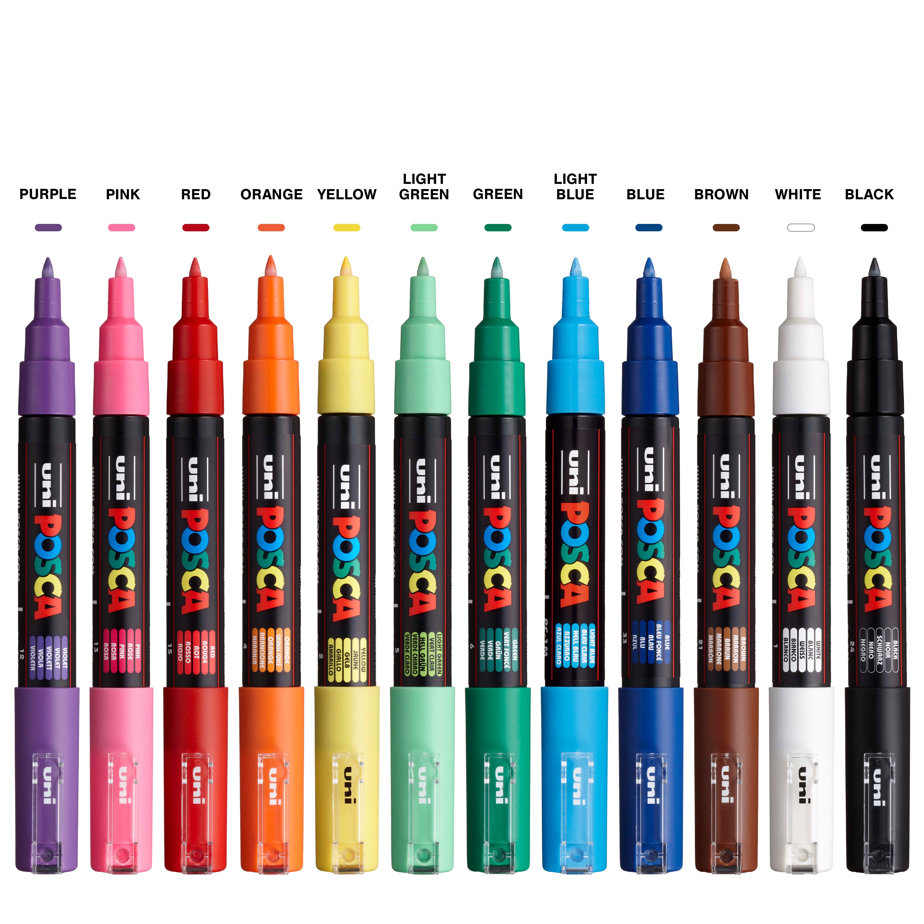 uni® POSCA® PC-1M, Water-Based Paint Markers (12 Pack)