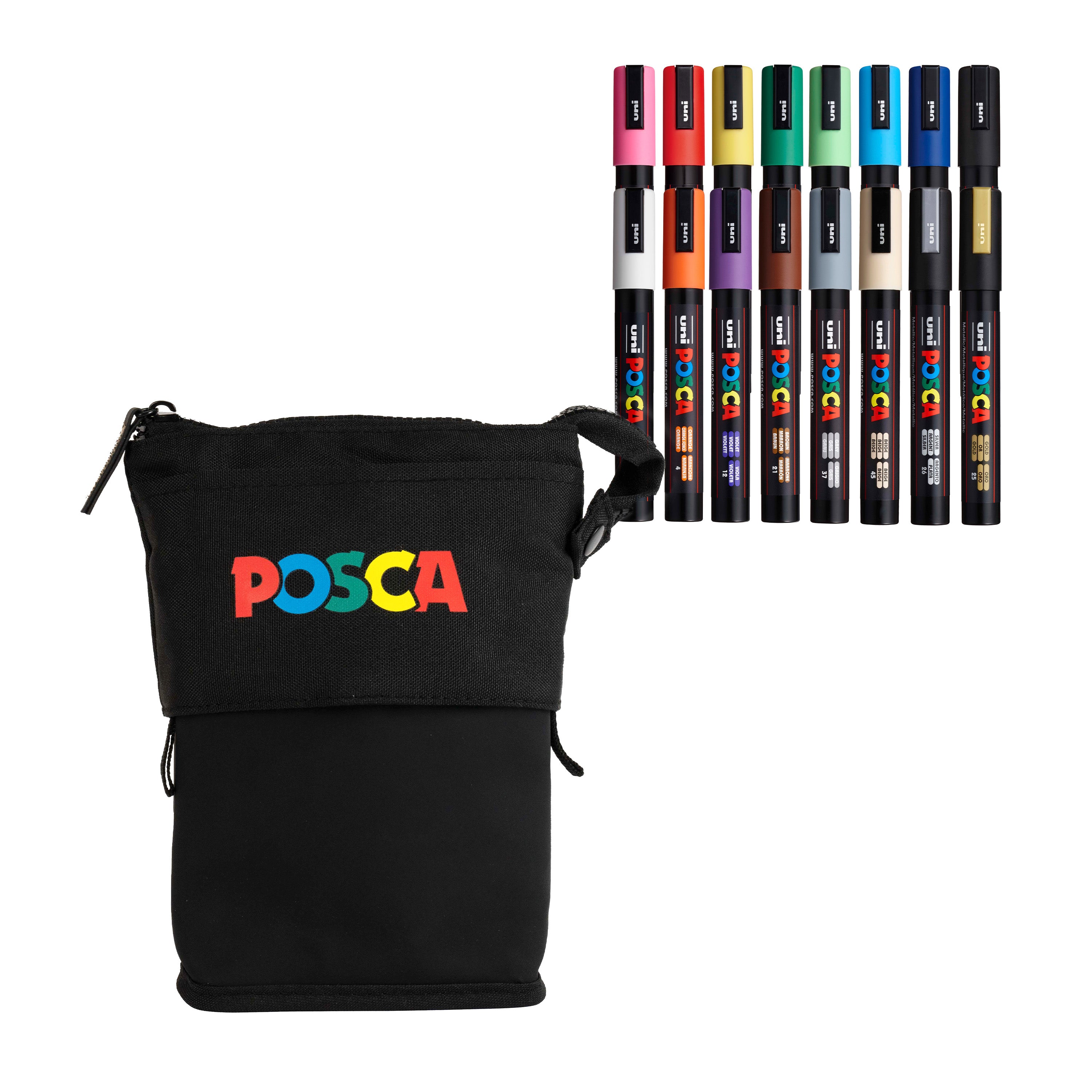 Uni Posca Set of 16 Colors PC-5M Paint Pens, 1.8-2.5mm Medium