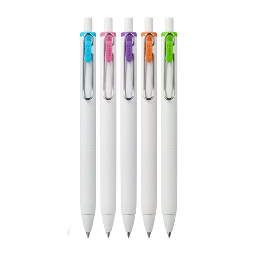 uniball™ one Retractable Gel Pens, Medium Point (0.7mm), Assorted Ink, 5 Pack