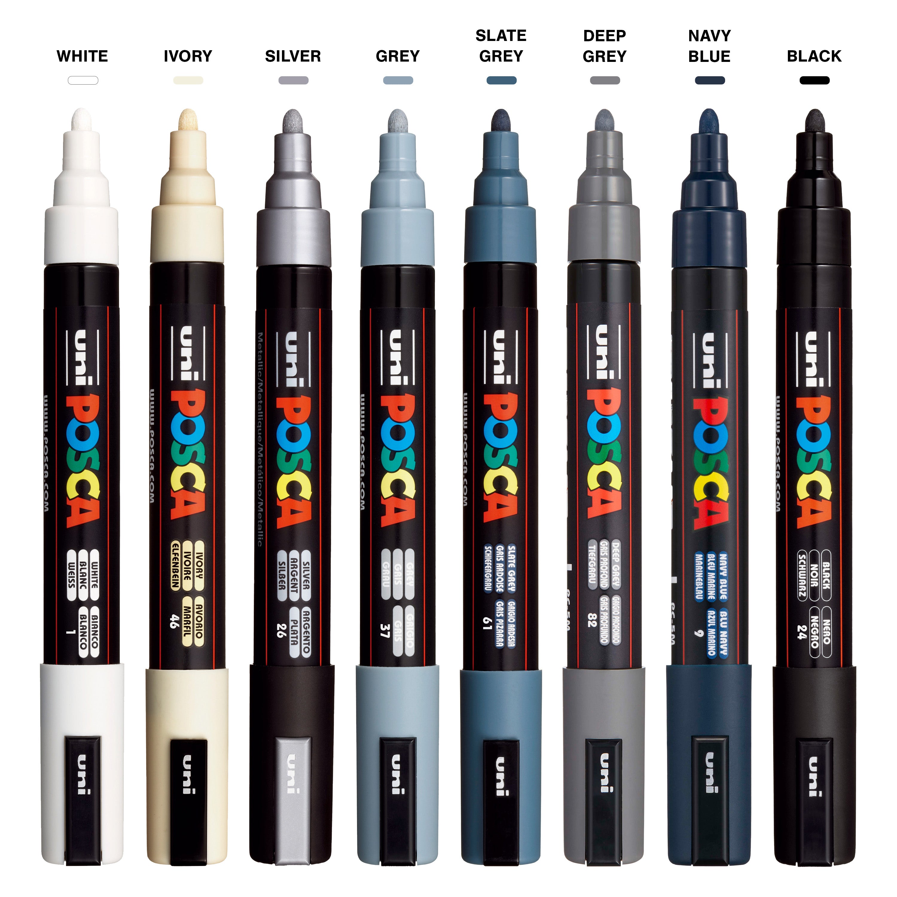 uni® POSCA® PC-5M, Monotone Water-Based Paint Markers (8 Pack)