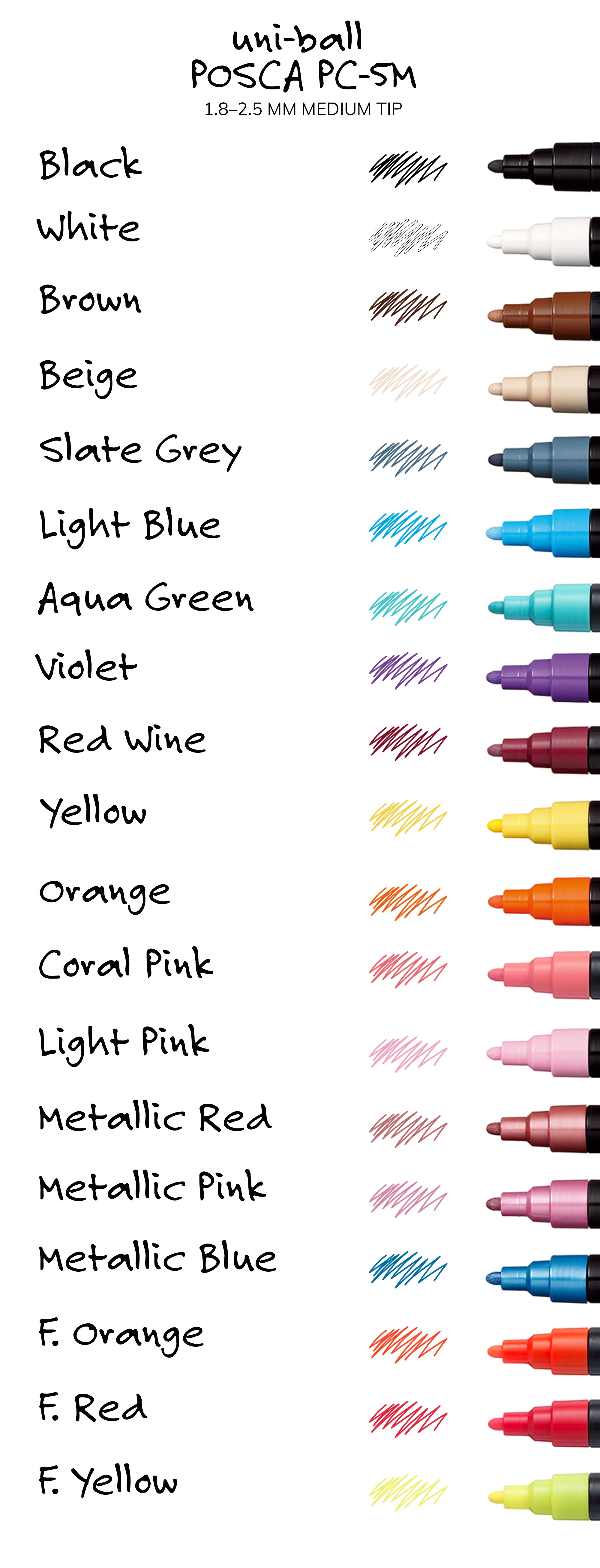 uni® POSCA® PC-5M, Soft Colors Water-Based Paint Markers (8 Pack)