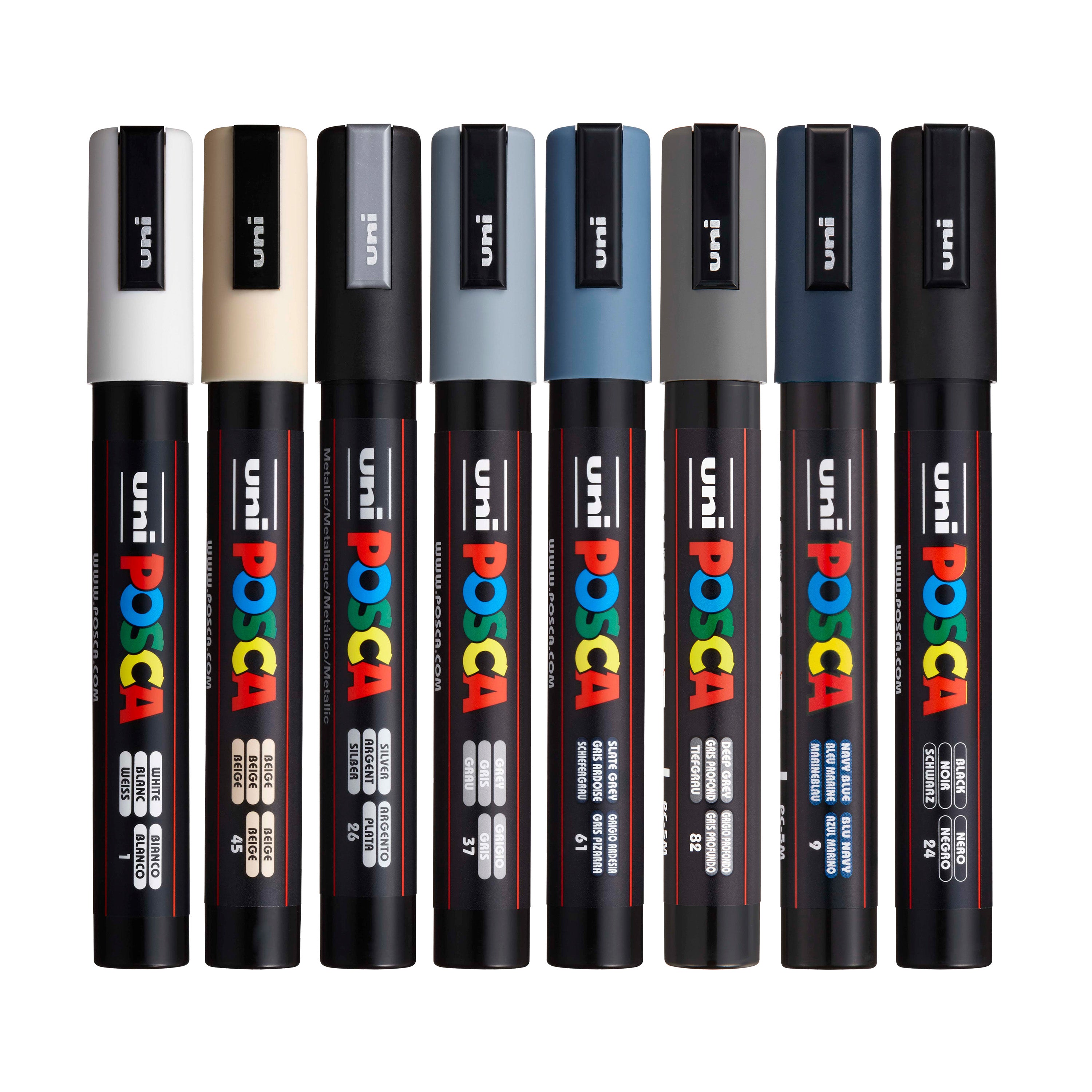 Uni Posca Paint Marker PC-5M Medium Bullet Monotone Set of 8