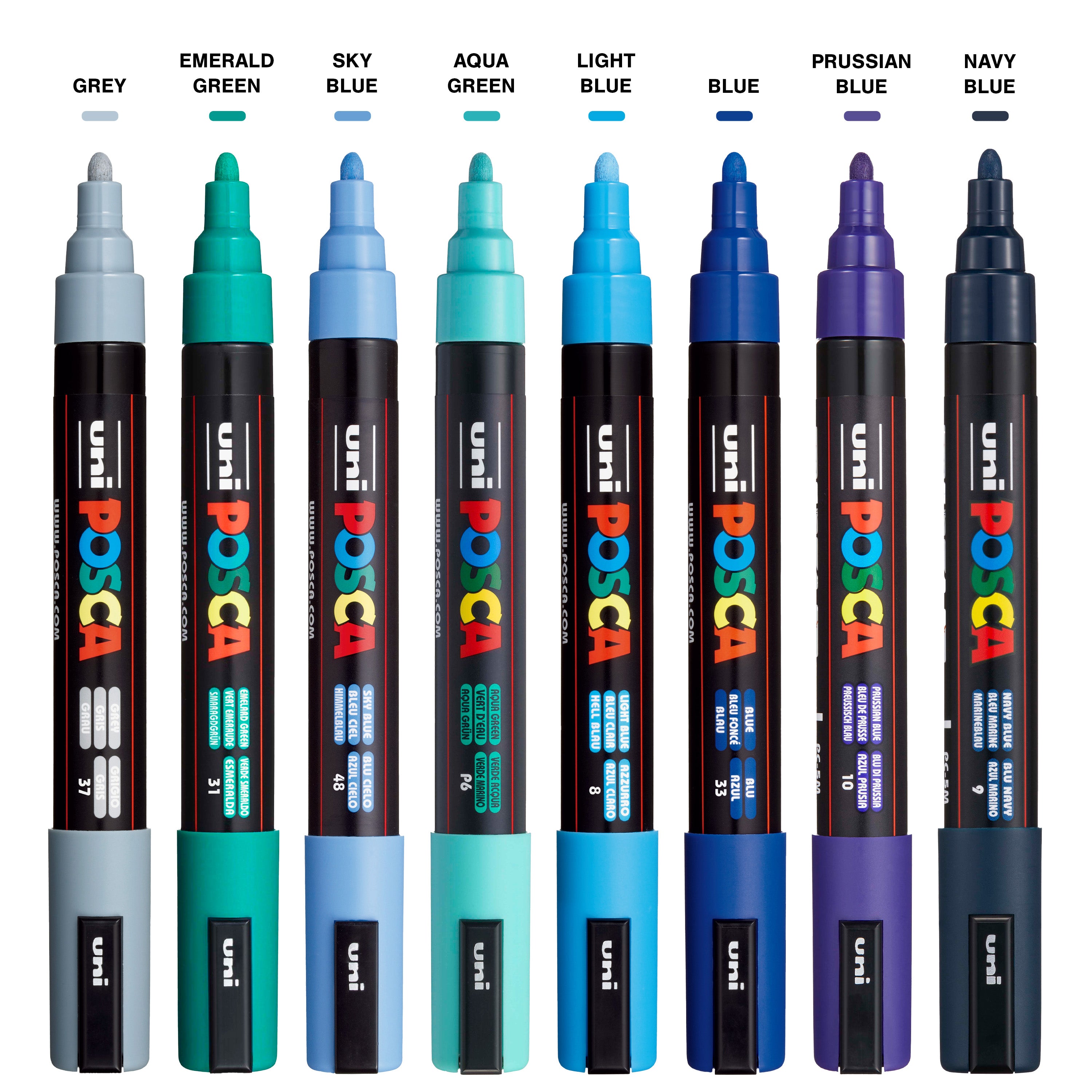 uni® POSCA® PC-5M, Cooltone Water-Based Paint Markers (8 Pack)