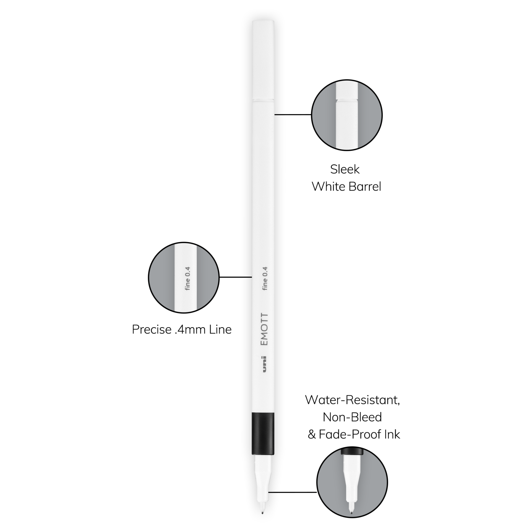  Emott Fineliner Pen Set #1, 40-Colors, Assorted : Office  Products