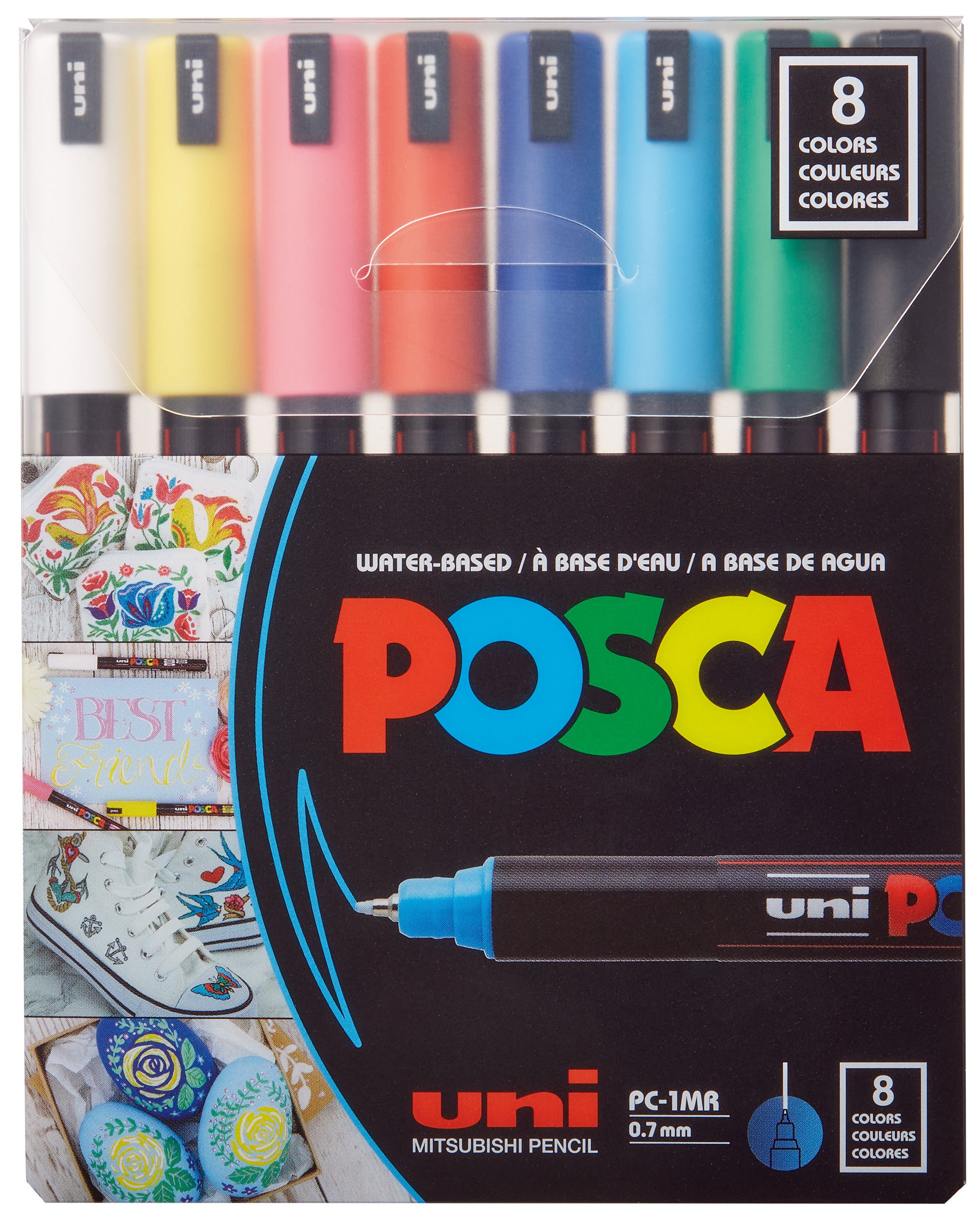 Uni Posca PC1MR basic case 8 colorsPOSCA — Centroartesano