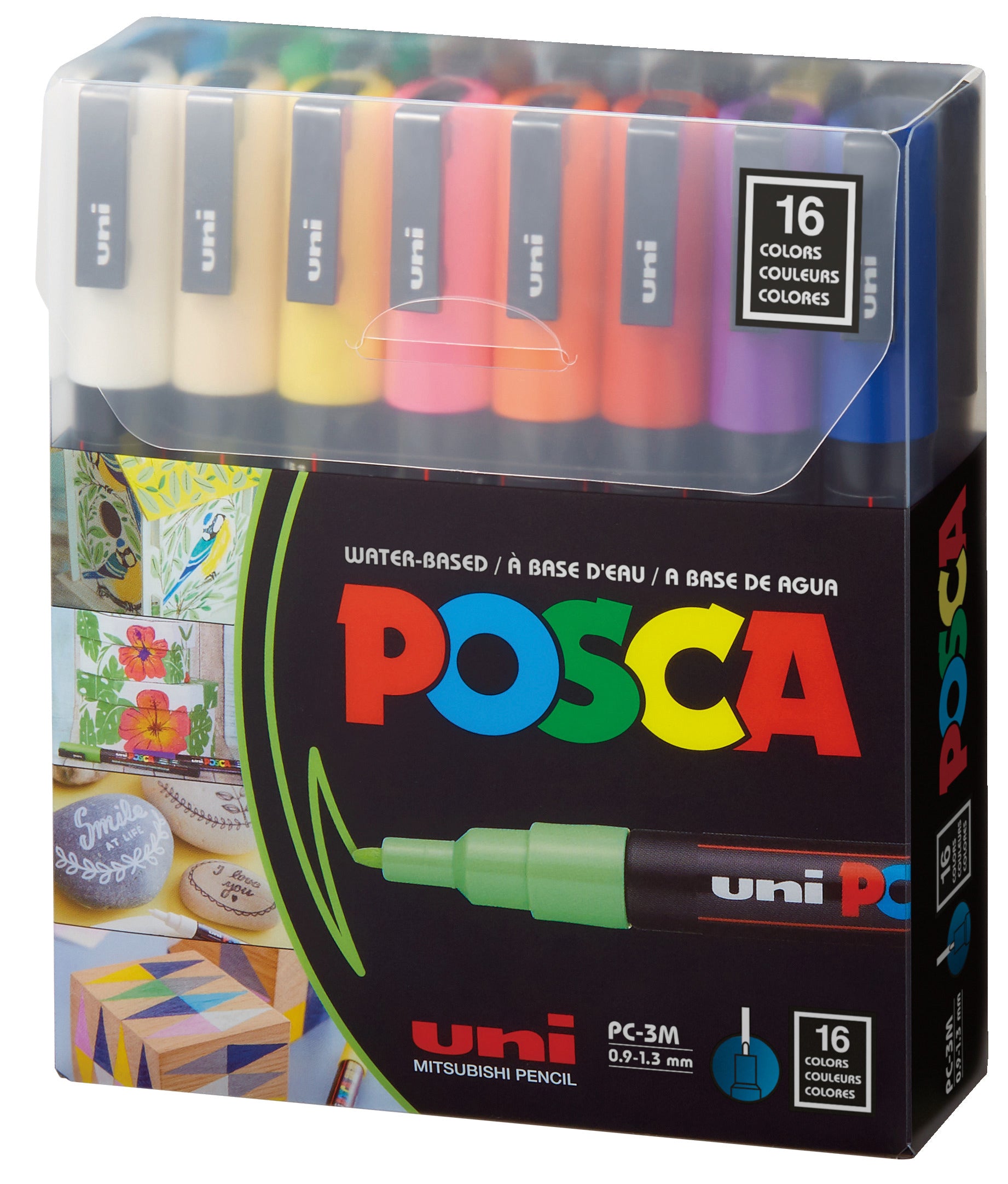 uni® POSCA® PC-3M, Water-Based Paint Markers (16 Pack)