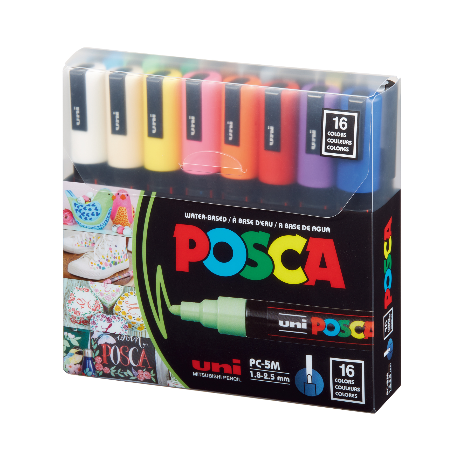 uni® POSCA® PC-5M, Water-Based Paint Markers (16 Pack)