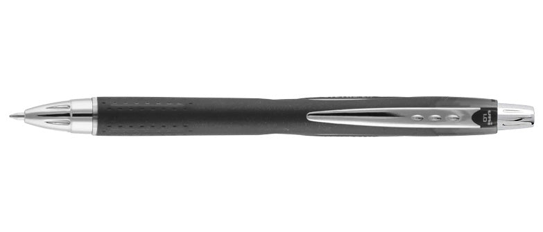 Uni-Ball Jetstream Elements Retractable Ballpoint Pens, Medium Point, 1.0 mm, Black Barrel, Black Ink, Pack of 5 Pens