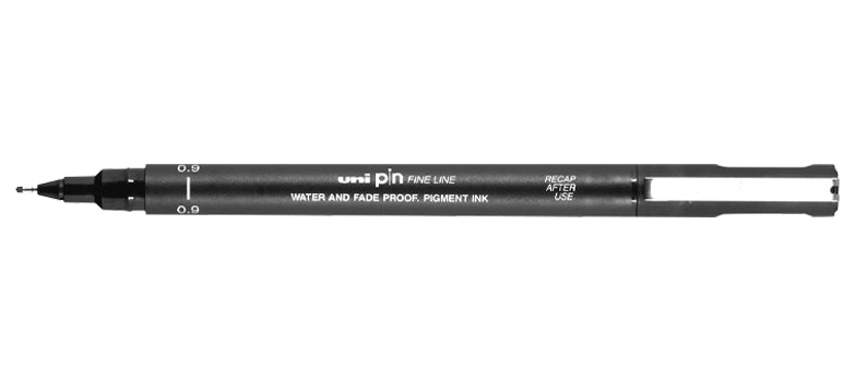 Uni Pin Fineliner Drawing Pen Black 0.03mm Box of 12 