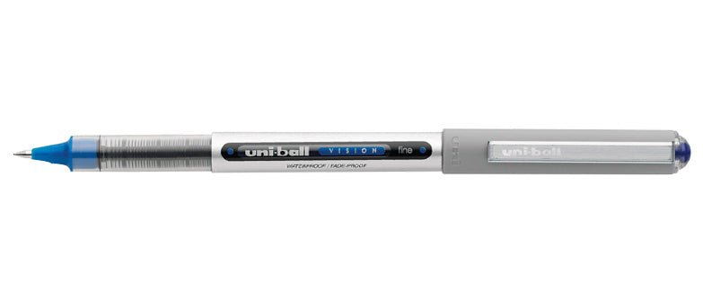 Uniball Vision Rollerball Pens, Black Pens Pack of 12, Fine Point Pens with  0.7mm Medium Black Ink, Ink Black Pen, Pens Fine Point Smooth Writing